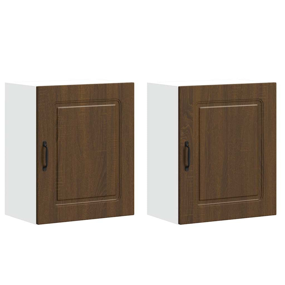 Küchen Hängeschränke 2er Set Braun Eiche