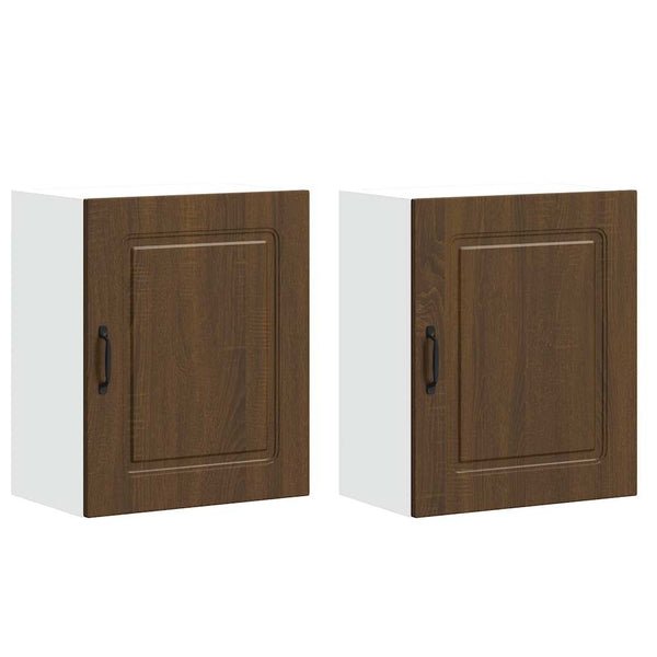 Küchen Hängeschränke 2er Set Braun Eiche