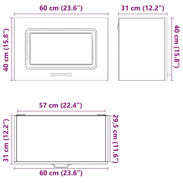 Hängeschrank Küche Altholz-Optik