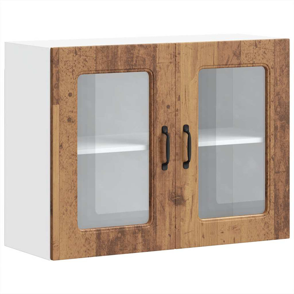 Küchen Hängeschrank Altholz-Optik mit Glastür