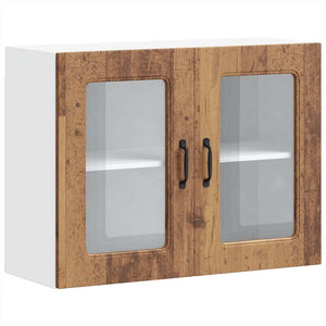 Küchen Hängeschrank Altholz-Optik mit Glastür