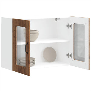 Küchen Hängeschrank Altholz-Optik mit Glastür