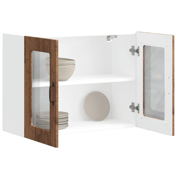 Küchen Hängeschrank Altholz-Optik mit Glastür