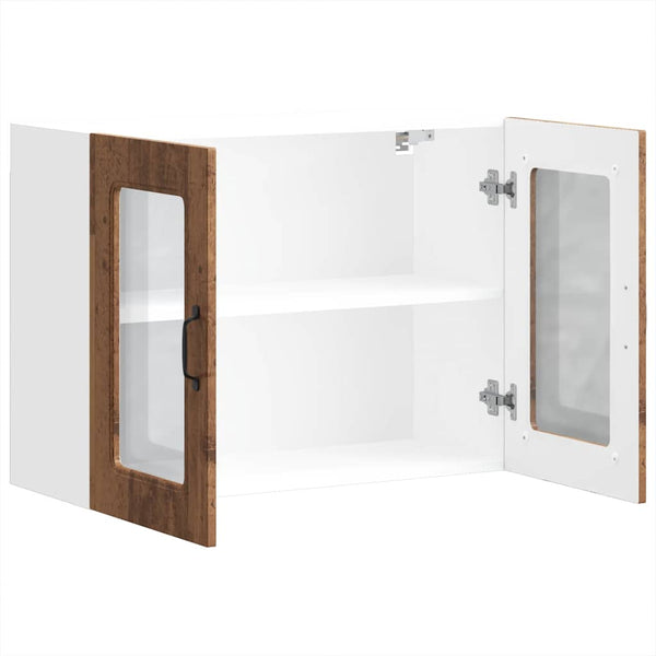 Küchen Hängeschrank Altholz-Optik mit Glastür