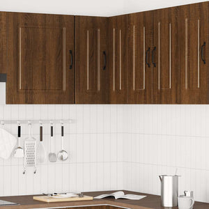 vidaXL Meuble haut d'angle de cuisine Kalmar, aspect chêne marron, bois d'ingénierie