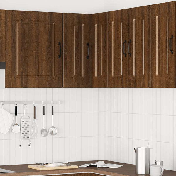 vidaXL Meuble haut d'angle de cuisine Kalmar, aspect chêne marron, bois d'ingénierie