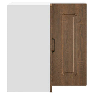vidaXL Meuble haut d'angle de cuisine Kalmar, aspect chêne marron, bois d'ingénierie