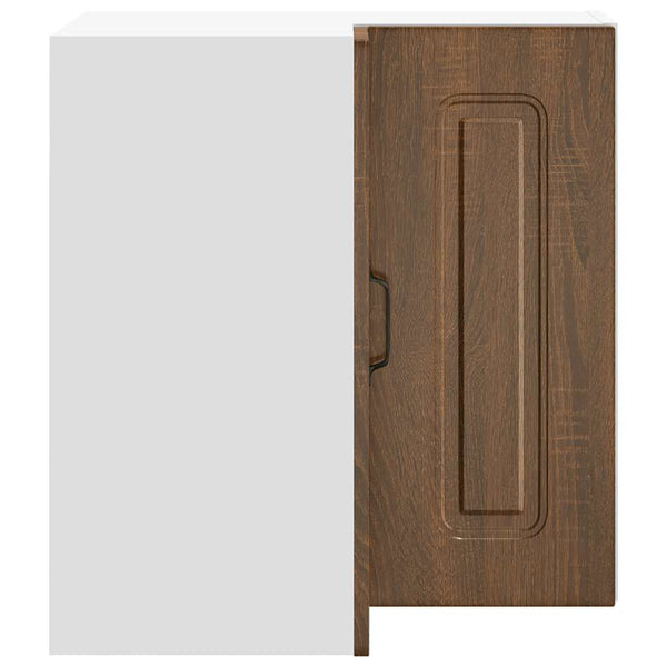 vidaXL Meuble haut d'angle de cuisine Kalmar, aspect chêne marron, bois d'ingénierie