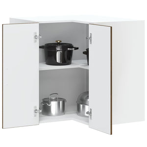 vidaXL Meuble haut d'angle de cuisine Kalmar, aspect chêne marron, bois d'ingénierie