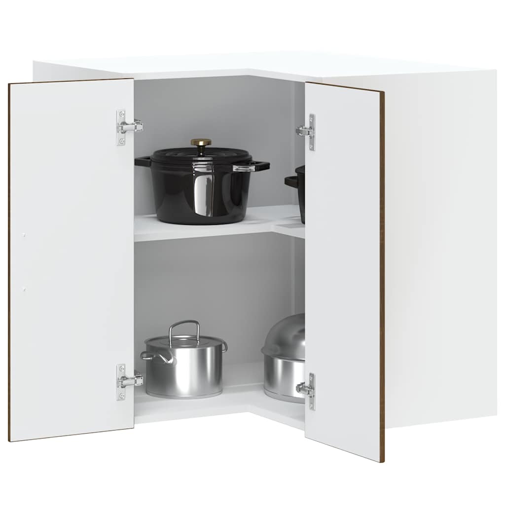 vidaXL Meuble haut d'angle de cuisine Kalmar, aspect chêne marron, bois d'ingénierie