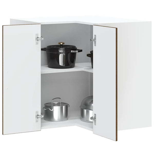 vidaXL Meuble haut d'angle de cuisine Kalmar, aspect chêne marron, bois d'ingénierie
