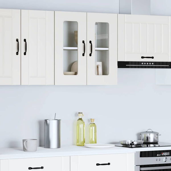 Küchen-Hängeschrank Kalmar Weiß mit Glastür
