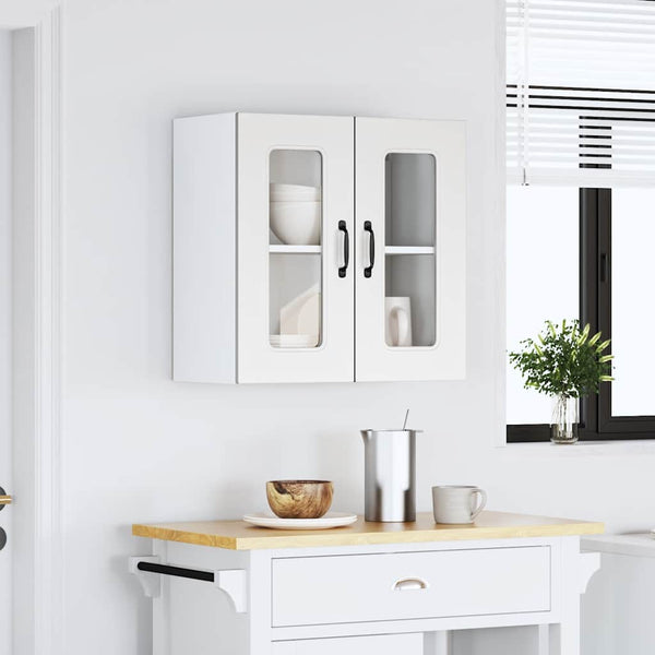Küchen-Hängeschrank Kalmar Weiß mit Glastür