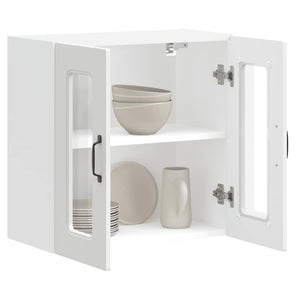 Küchen-Hängeschrank Kalmar Weiß mit Glastür