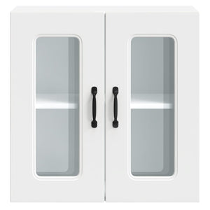 Küchen-Hängeschrank Kalmar Weiß mit Glastür