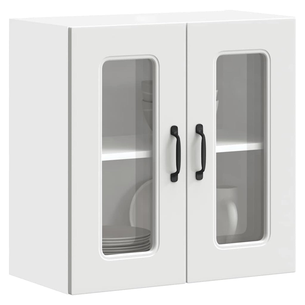 Küchen-Hängeschrank Kalmar Weiß mit Glastür