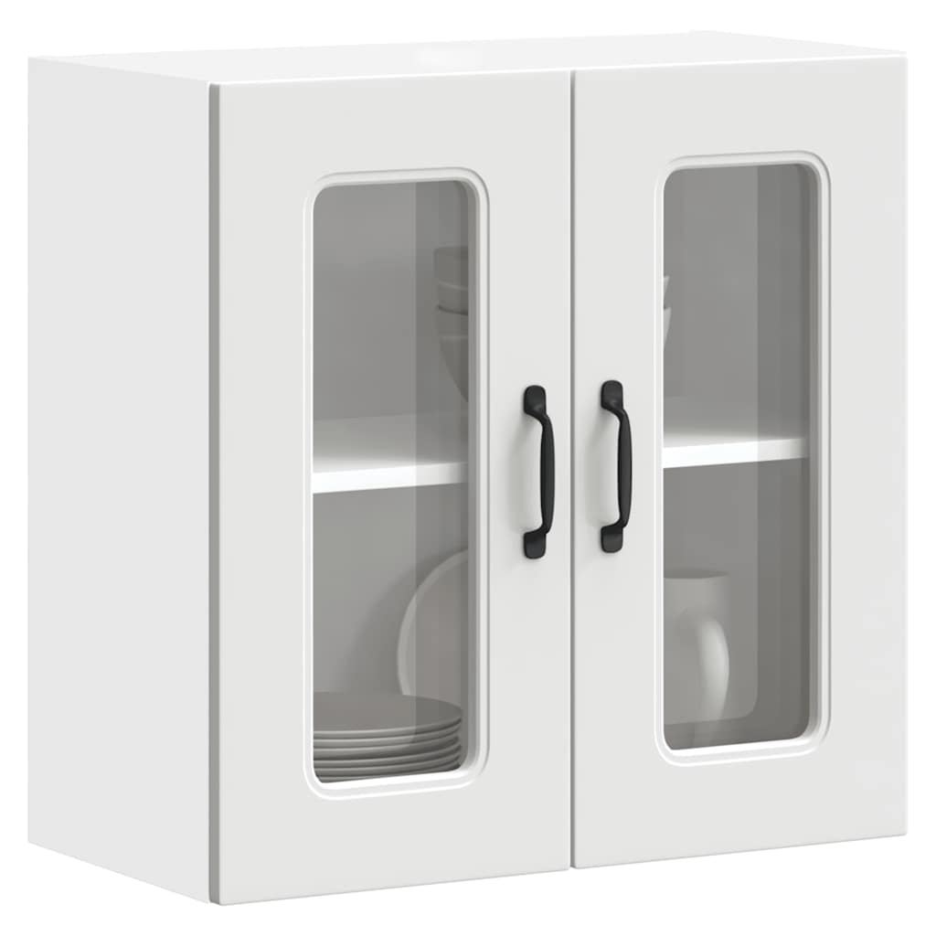 Küchen-Hängeschrank Kalmar Weiß mit Glastür