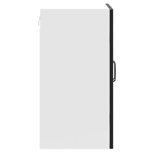 Schwarzer Küchen-Hängeschrank mit Glastür