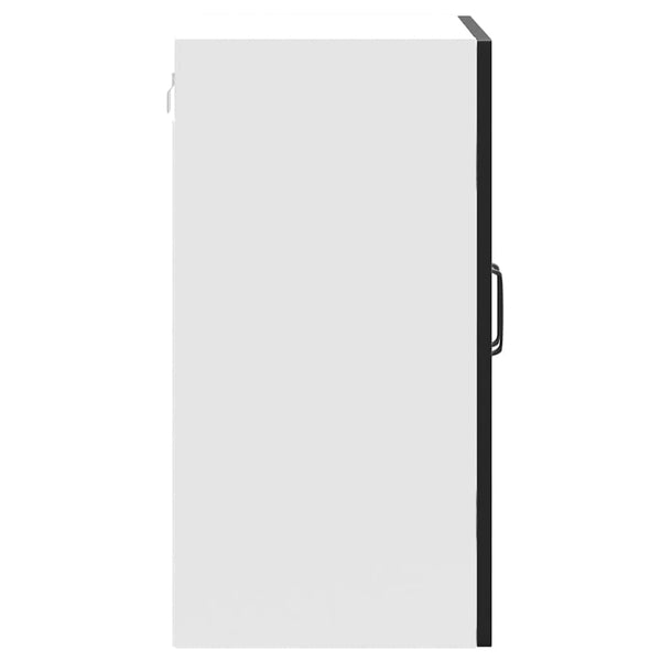 Schwarzer Küchen-Hängeschrank mit Glastür