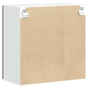 Schwarzer Küchen-Hängeschrank mit Glastür