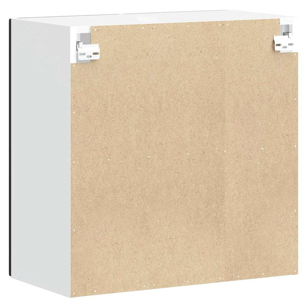 Schwarzer Küchen-Hängeschrank mit Glastür