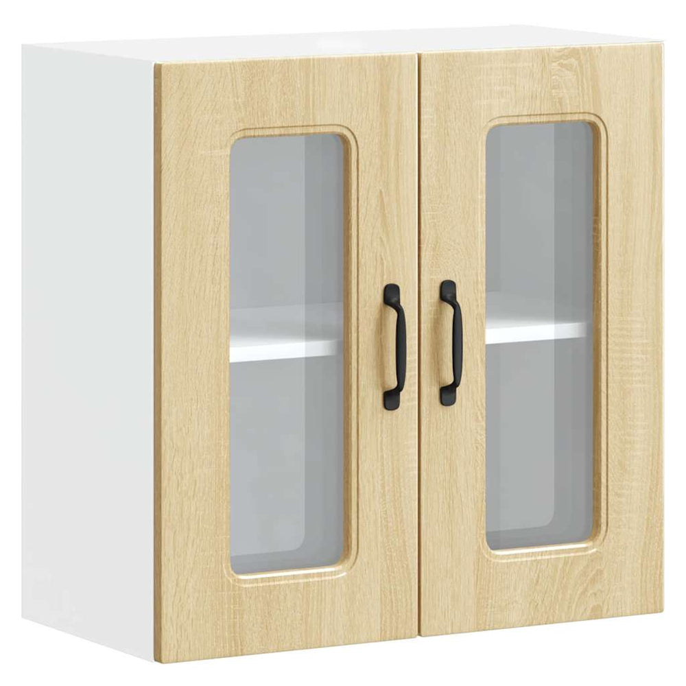 Küchen Hängeschrank Sonoma-Eiche mit Glastür