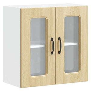 Küchen Hängeschrank Sonoma-Eiche mit Glastür