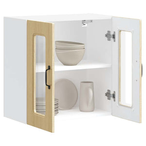 Küchen Hängeschrank Sonoma-Eiche mit Glastür