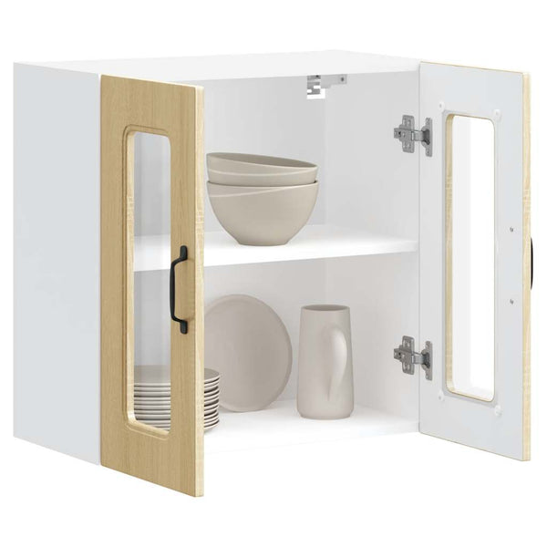 Küchen Hängeschrank Sonoma-Eiche mit Glastür