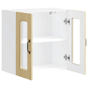 Küchen Hängeschrank Sonoma-Eiche mit Glastür