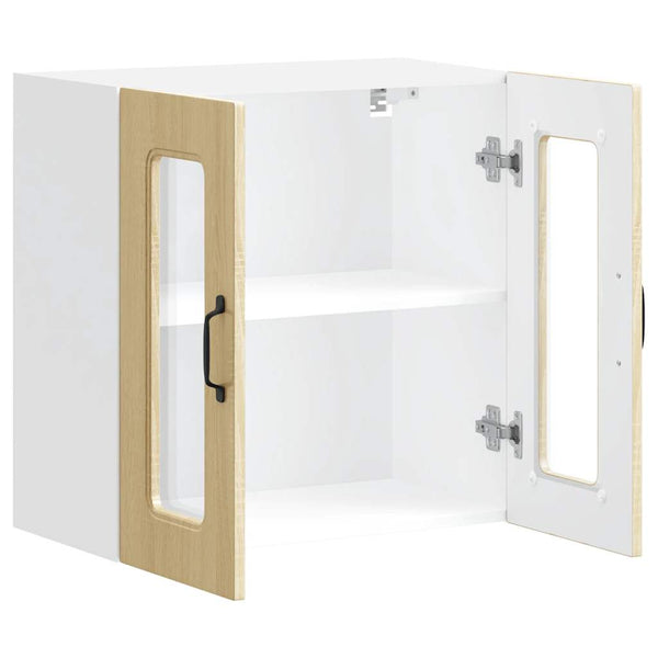Küchen Hängeschrank Sonoma-Eiche mit Glastür