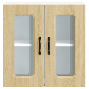 Küchen Hängeschrank Sonoma-Eiche mit Glastür
