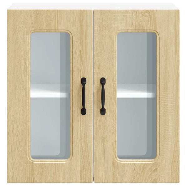 Küchen Hängeschrank Sonoma-Eiche mit Glastür