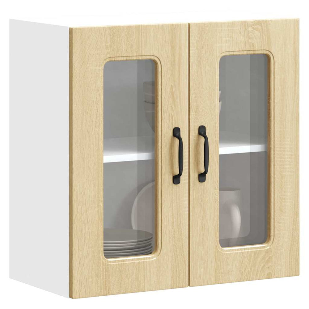 Küchen Hängeschrank Sonoma-Eiche mit Glastür