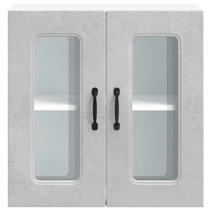 Küchen Hängeschrank Betongrau mit Glastür
