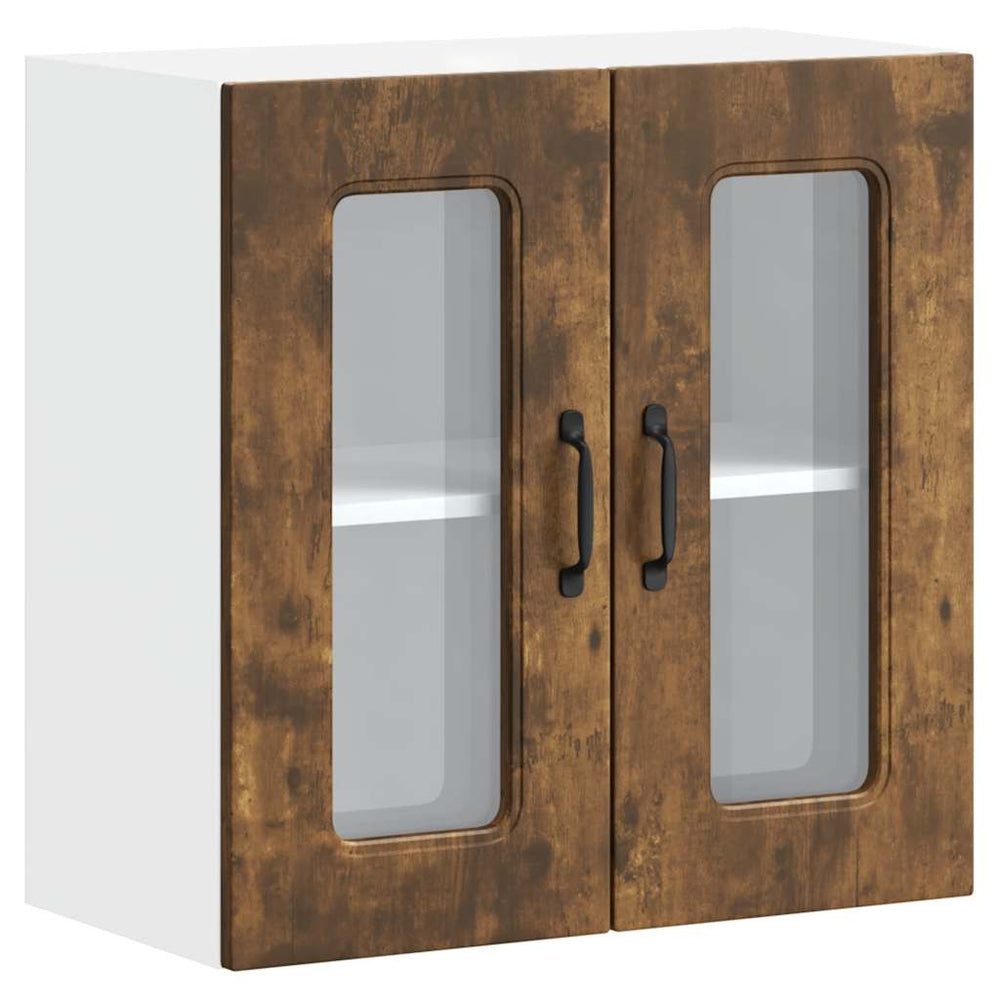 Küchen Hängeschrank Räuchereiche mit Glastür