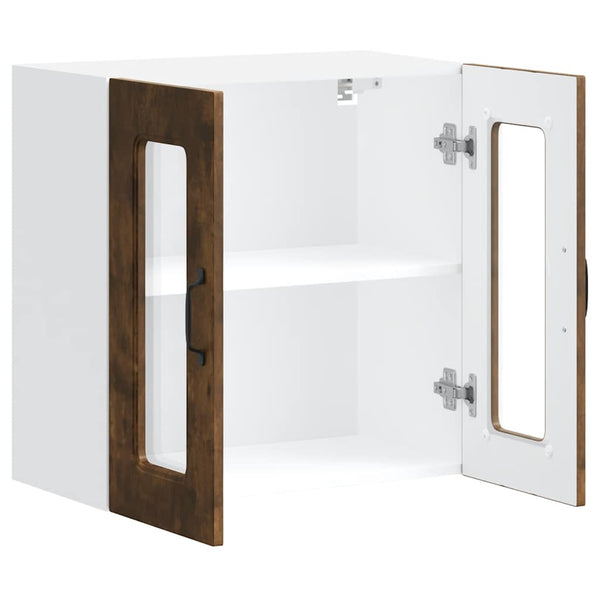 Küchen Hängeschrank Räuchereiche mit Glastür