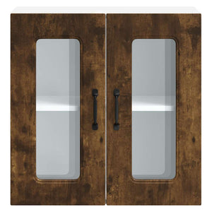 Küchen Hängeschrank Räuchereiche mit Glastür