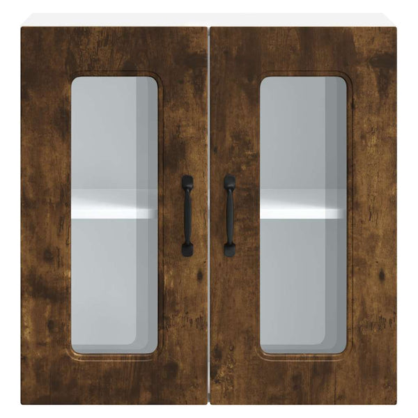 Küchen Hängeschrank Räuchereiche mit Glastür