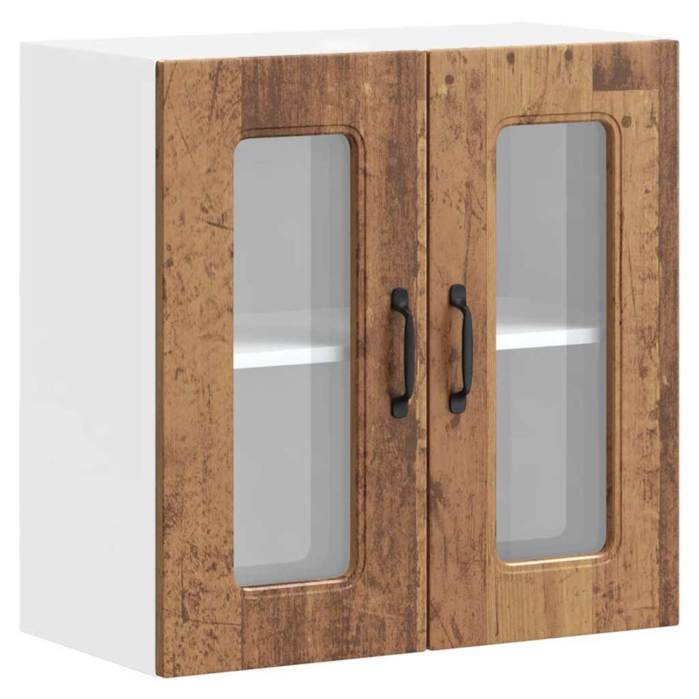 Küchen Hängeschrank Altholz-Optik mit Glastür