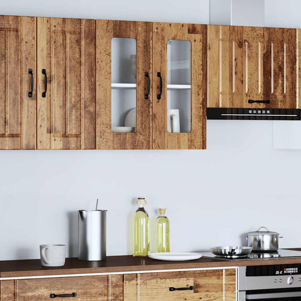 Küchen Hängeschrank Altholz-Optik mit Glastür