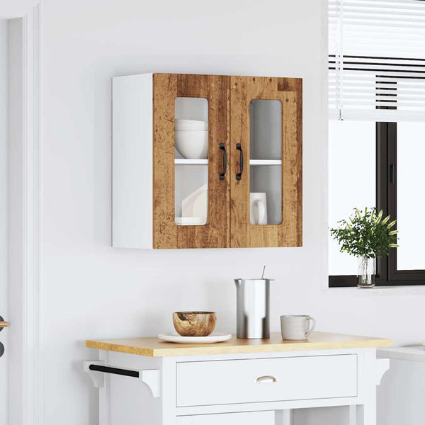 Küchen Hängeschrank Altholz-Optik mit Glastür