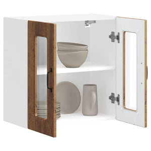 Küchen Hängeschrank Altholz-Optik mit Glastür