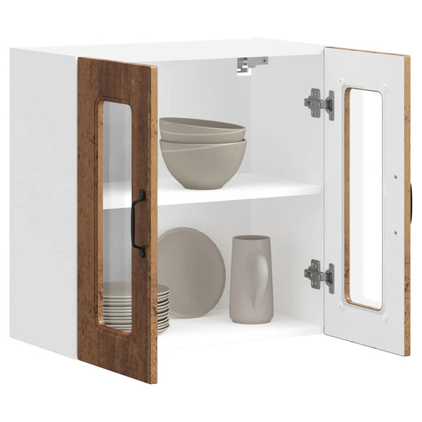 Küchen Hängeschrank Altholz-Optik mit Glastür