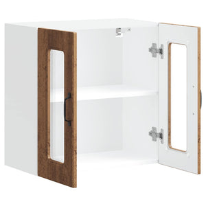 Küchen Hängeschrank Altholz-Optik mit Glastür