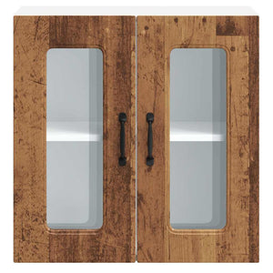 Küchen Hängeschrank Altholz-Optik mit Glastür