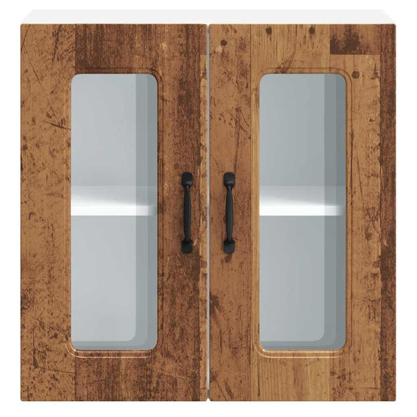 Küchen Hängeschrank Altholz-Optik mit Glastür