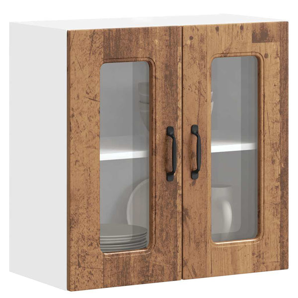 Küchen Hängeschrank Altholz-Optik mit Glastür