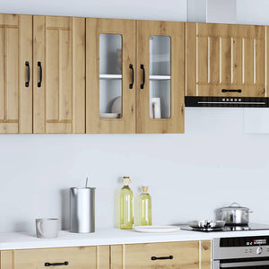 Küchen-Hängeschrank Kalmar Eiche mit Glastür