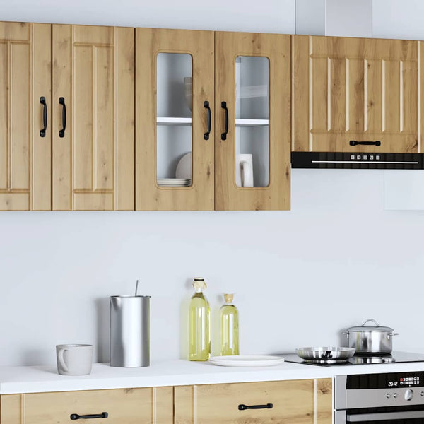 Küchen-Hängeschrank Kalmar Eiche mit Glastür